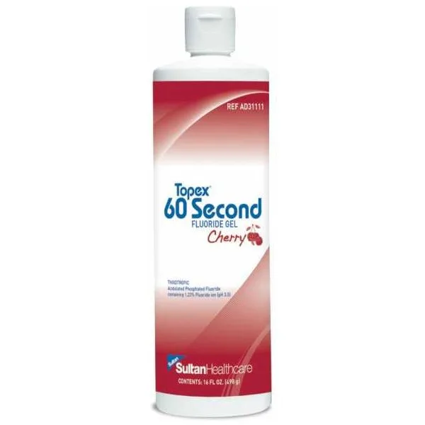 Topex 60 Second Fluoride Gel, вишня (480 мл), Sultan - гель фторсодержащий аппликационный