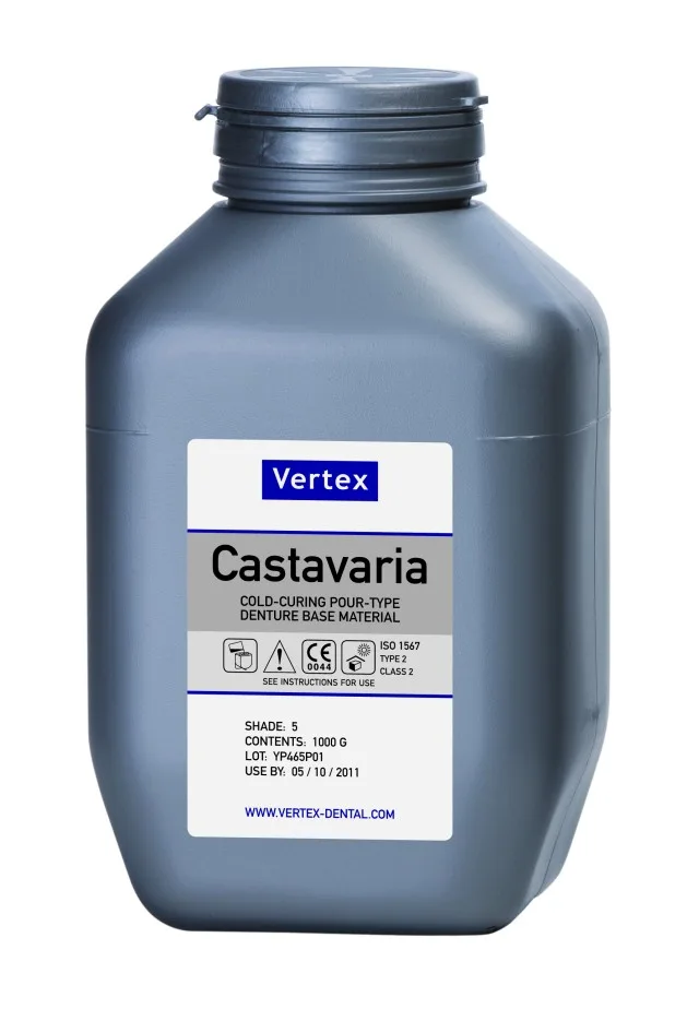 Vertex Castavaria пластмасса холодной полимеризации для изготовления протезов, порошок цвет 10, 1000 г.