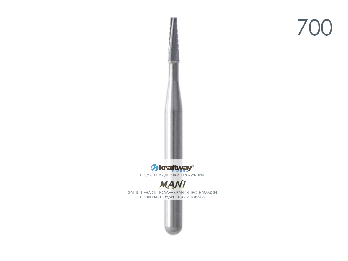 Бор Carbide, 700 (ISO 168/010), фиссурные с насечками (3 шт.), Mani