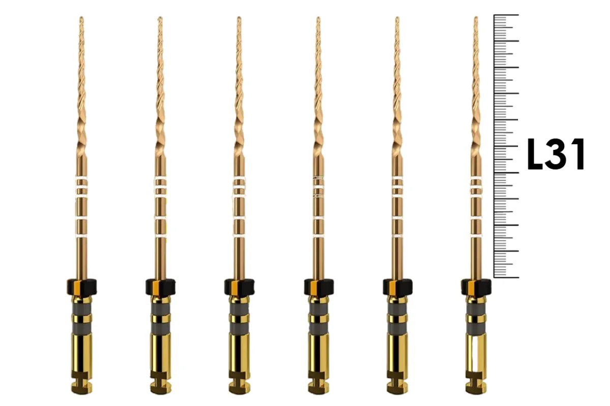 ProTaper Gold 31мм F4 (6 шт), Dentsply Sirona - машинные файлы, стерильные, черные