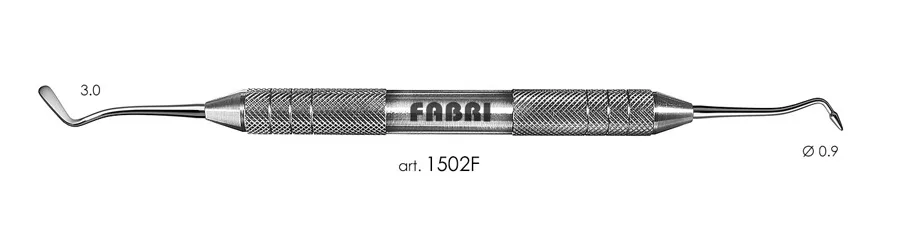 Гладилка 1502F, d 0,9 мм, ручка d 10 мм, Fabri - средняя, с конусовидным штопфером
