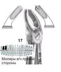 Щипцы для удаления резцов, клыков и премоляров нижней челюсти №13A, Surgicon