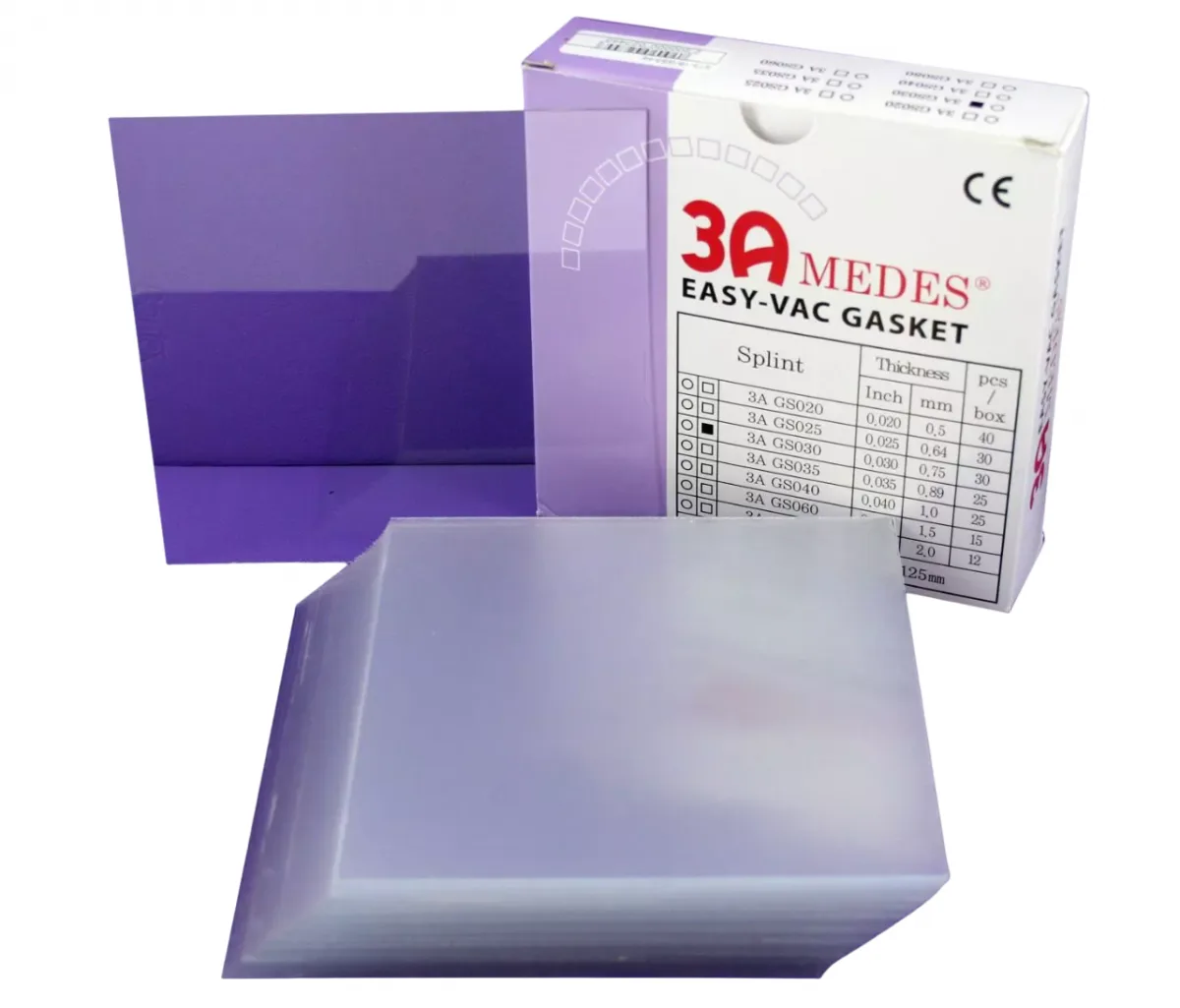 Пластины Ev Gasket Splint 030 (127*127*0,75мм) 30шт., Квадратные, Для Изготовления Ортодонтических Шин