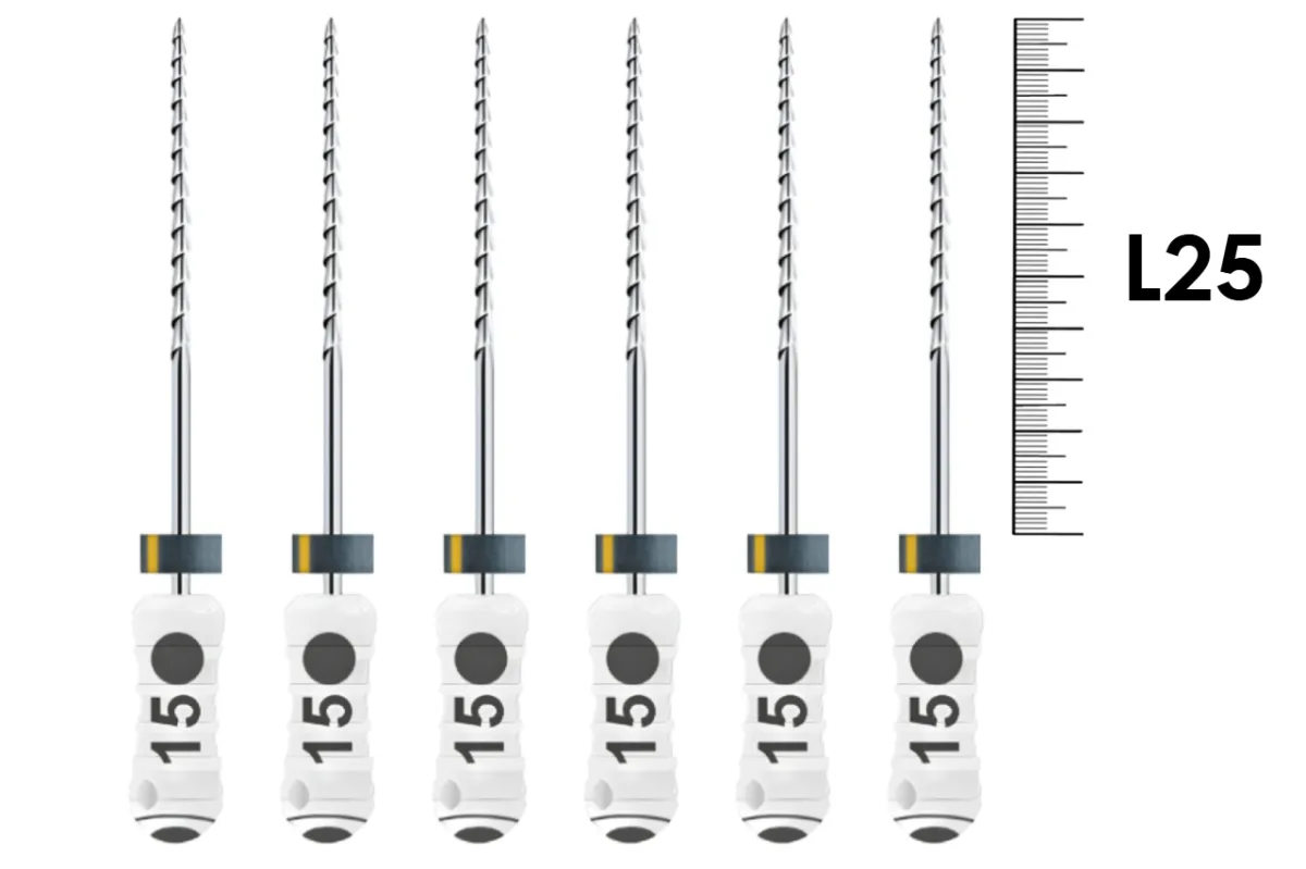 H-Files Dentsply Sirona 25мм №15 (6 шт) - ручные файлы, каналорасширители
