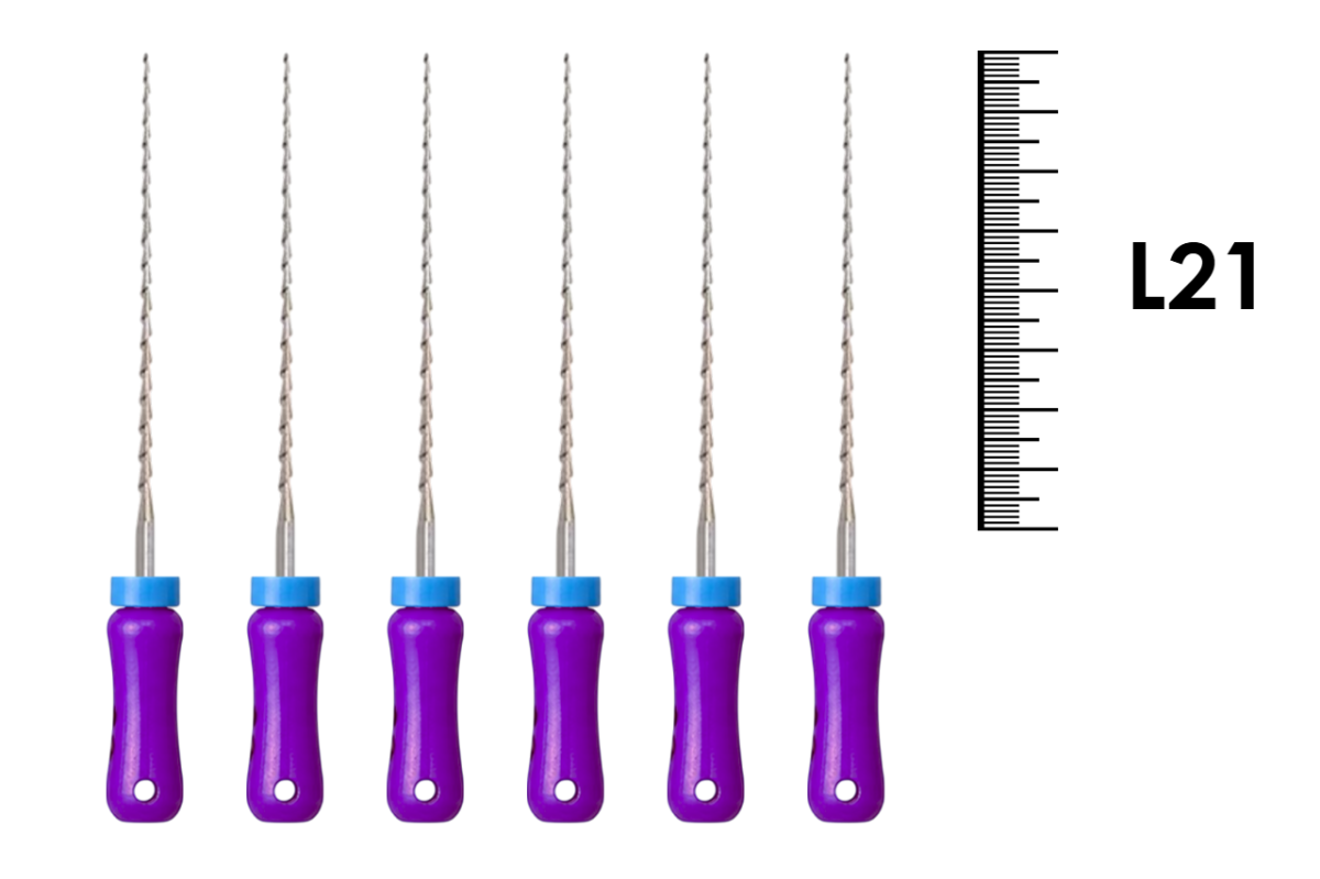 K-Reamer 21мм №10 (6 шт), NIC - ручные файлы, каналорасширители