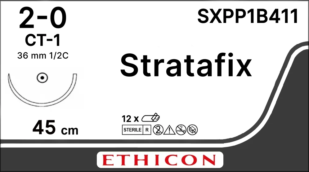 Stratafix Spiral PDS Plus 2/0, нить 45 см, игла 36 мм, кол. 1/2 (1 шт) - рассасывающийся шовный материал, масс., SXPP1B411