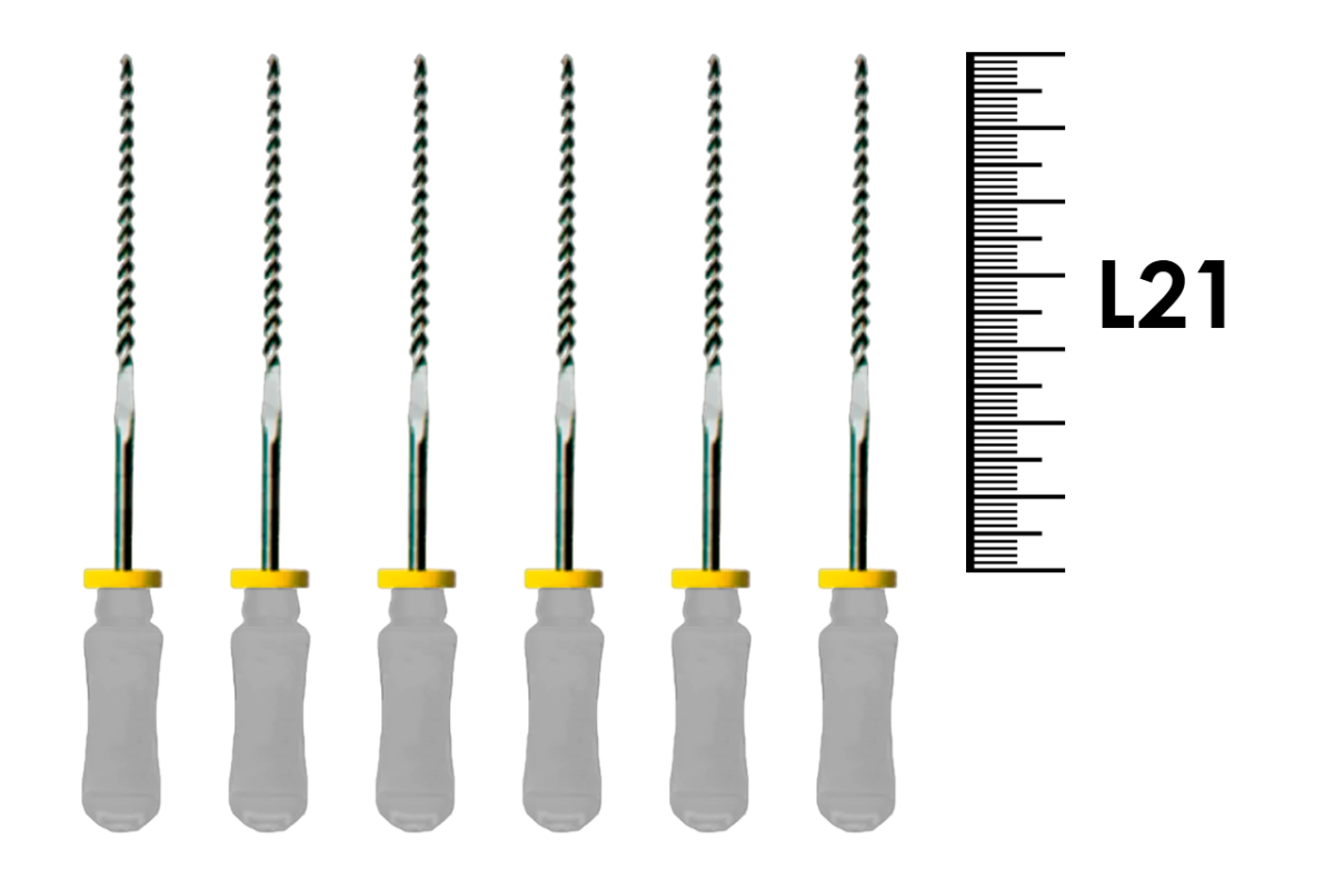 Flexofile Senseus 21мм №08 (6 шт), Dentsply Sirona - ручные файлы, каналорасширители, укороченный шаг, стерильный блистер