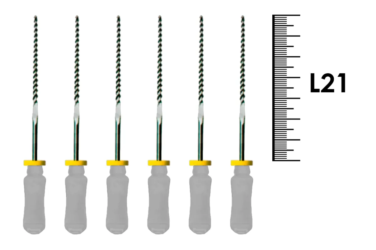 Flexofile Senseus 21мм №08 (6 шт), Dentsply Sirona - ручные файлы, каналорасширители, укороченный шаг, стерильный блистер