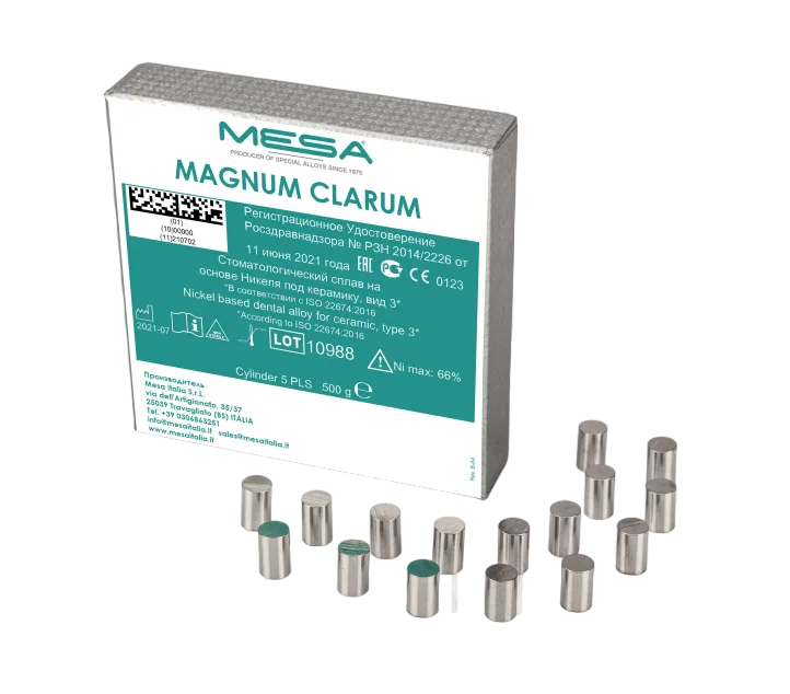 Сплав Mesa Magnum Clarum для керамики, Ni (63%), Cr (25%), Mo (9%) 1 кг, без бериллия