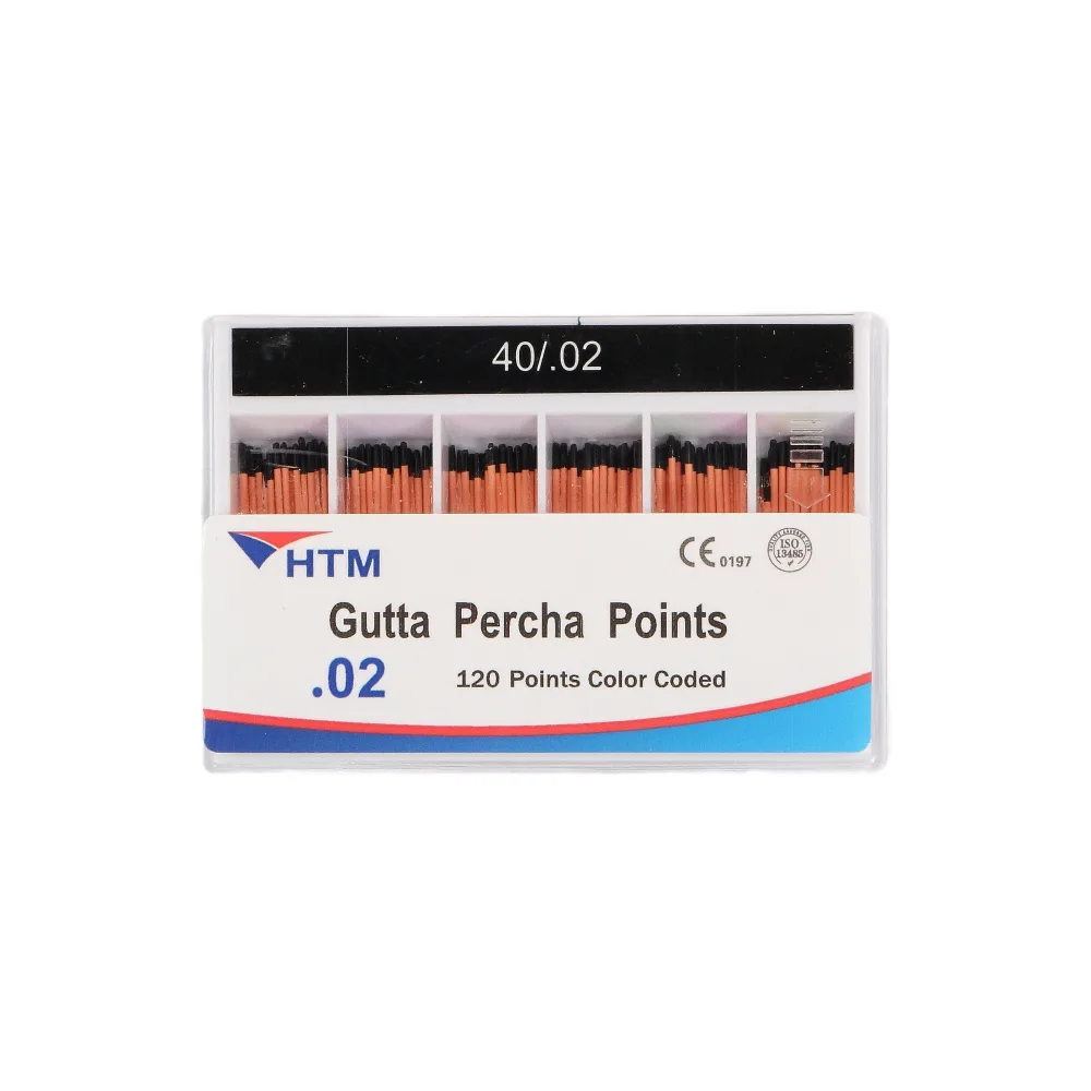 Штифты гуттаперчевые HTM .02, размер 40 (120 шт.), HTM Dent