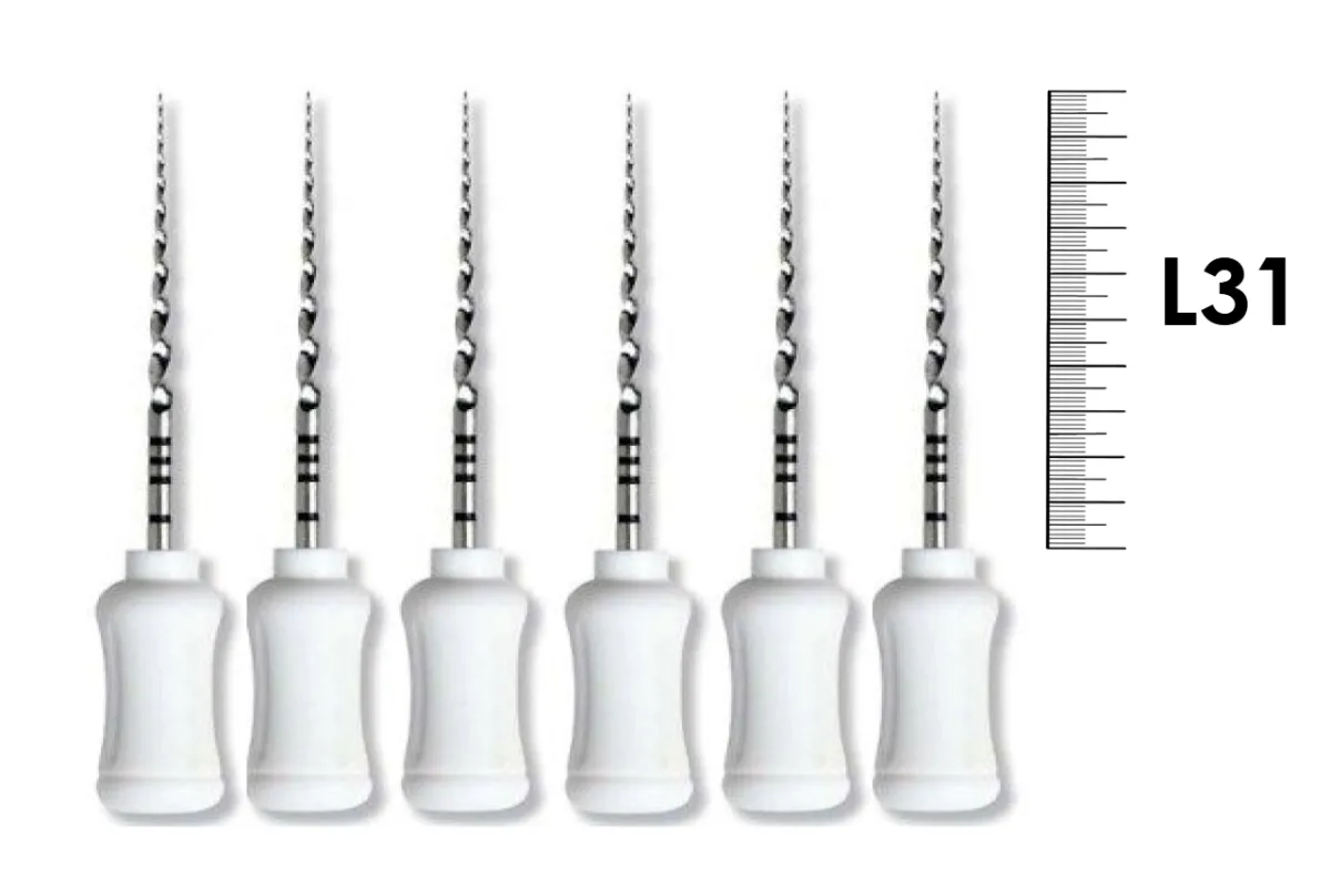 ProTaper Univ. Hand use S2/31мм 6 шт. - ручной файл с прогрессирующей конусностью (белый).