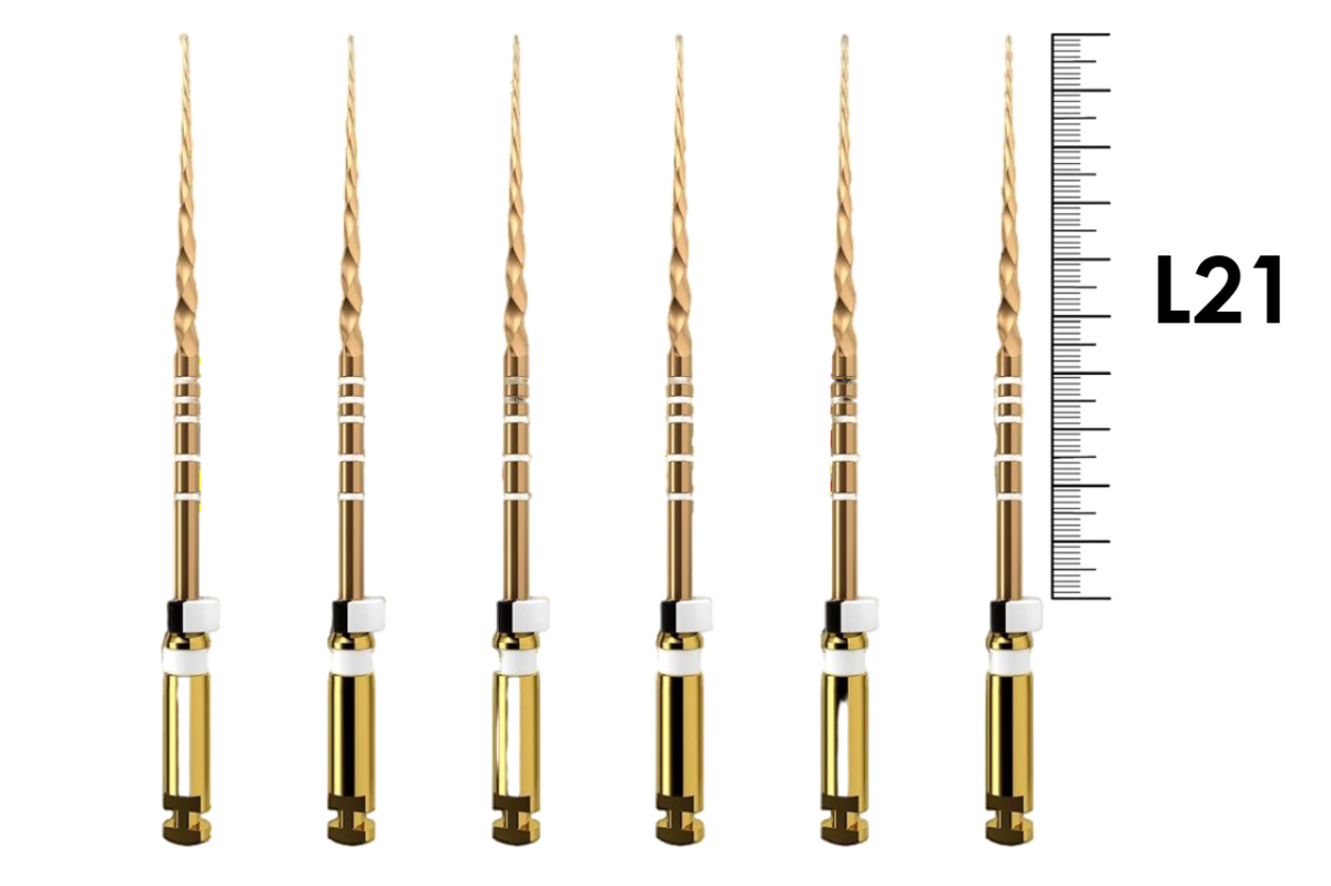 ProTaper Gold 21мм S2 (6 шт), Dentsply Sirona - машинные файлы, стерильные, белые