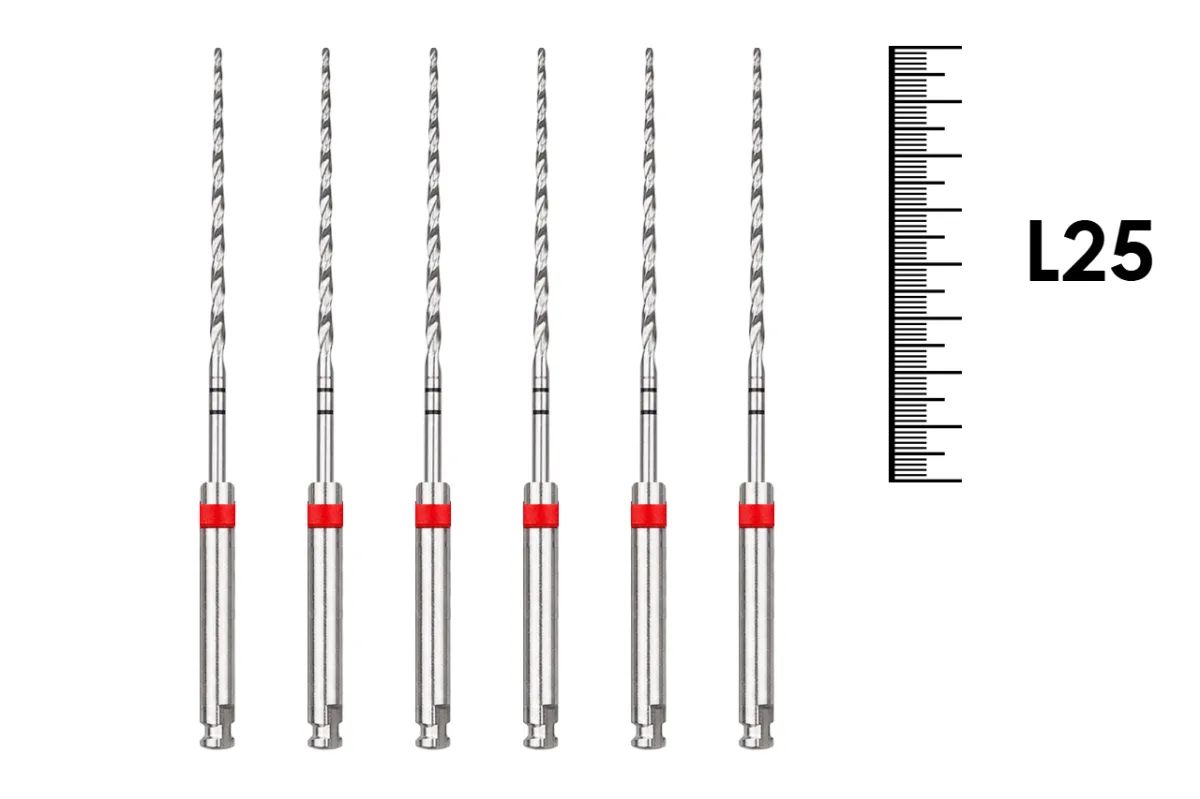 K-Reamer Torpan RA 25мм №25 (6 шт), Dentsply Sirona - машинные файлы, дрильборы, нержавеющая сталь