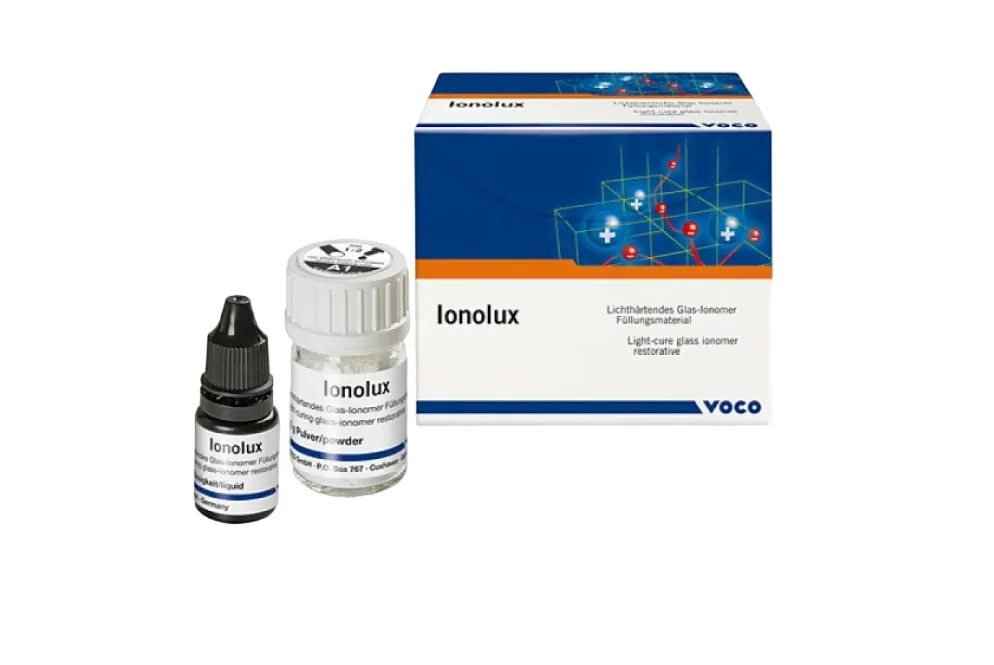 Ionolux A3, стеклоиономерный пломбировочный материал, порошок (1 х 12 г.), жидкость (1 х 5 мл.), Voco