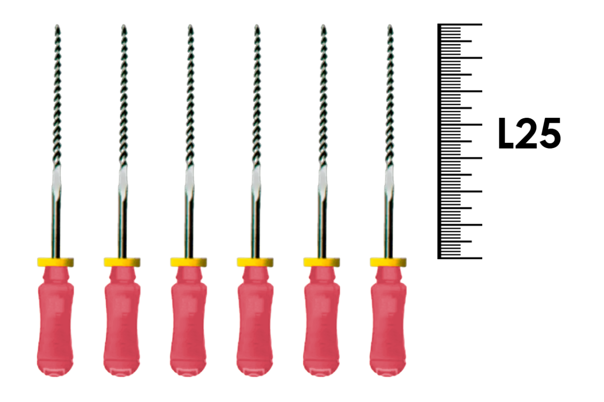 Flexofile Senseus 25мм №06 (6 шт), Dentsply Sirona - ручные файлы, каналорасширители, укороченный шаг, стерильный блистер