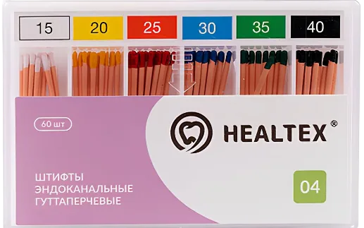Штифты гуттаперчевые Healtex .04, размер 55 (60 шт.)