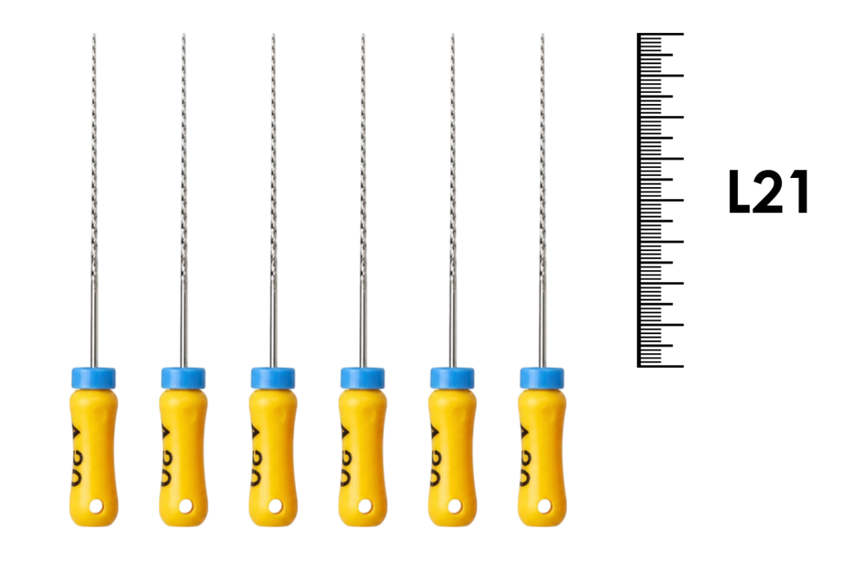 K-Reamer 21мм №20 (6 шт), Dentsply Sirona - ручные файлы, каналорасширители, нержавеющая сталь
