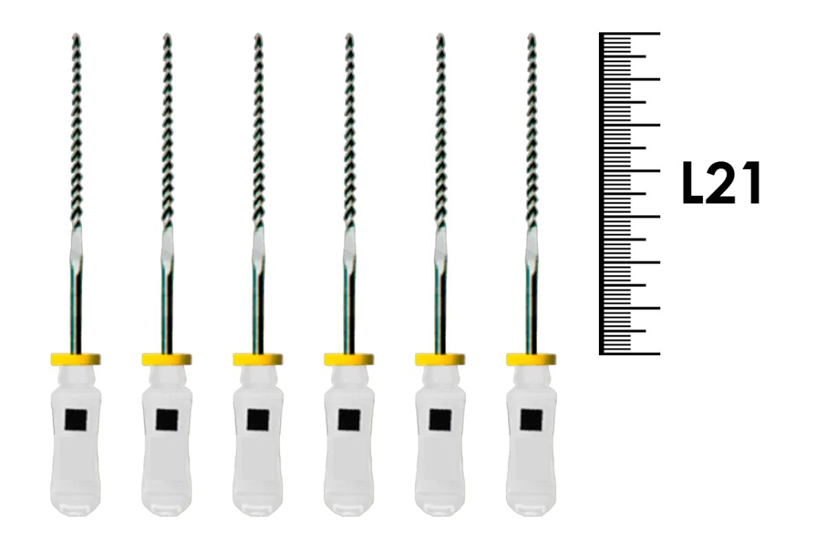 Flexofile Senseus 21мм №15 (6 шт), Dentsply Sirona - ручные файлы, каналорасширители, укороченный шаг, стерильный блистер