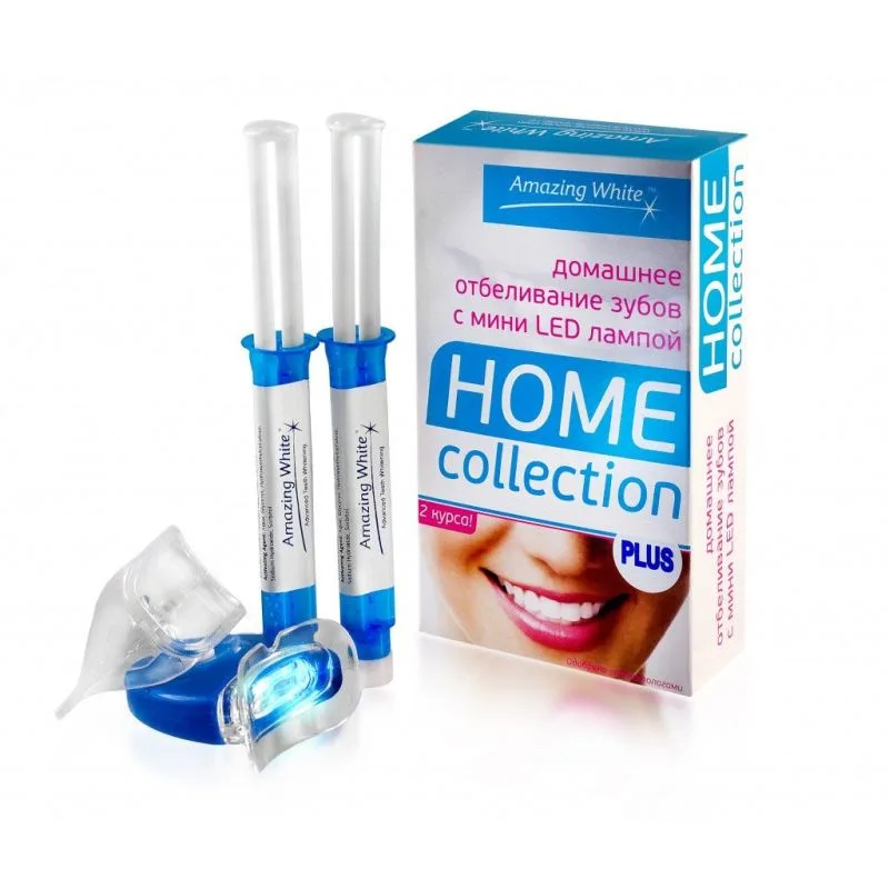 Amazing White Home Collection Plus-набор домашнее отбеливание с мини-лампой и каппами