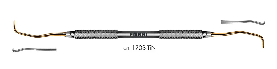Кюретка 1703 TiN, ручка d 6 мм, Fabri - для средних и удаленных областей верхней челюсти, покрытие нитрид титана