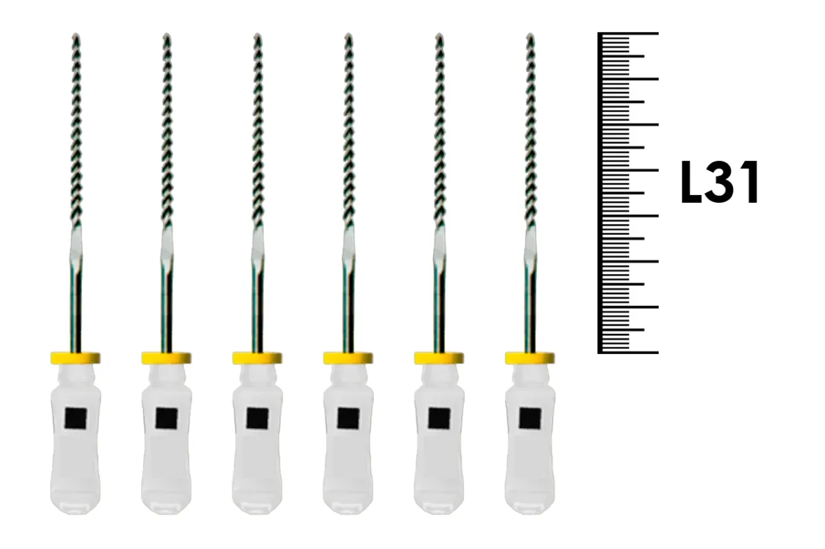 Flexofile Senseus 31мм №45 (6 шт), Dentsply Sirona - ручные файлы, каналорасширители, укороченный шаг, стерильный блистер