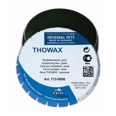 Воск моделировочный Thowax, зеленый, жестяная банка 70г