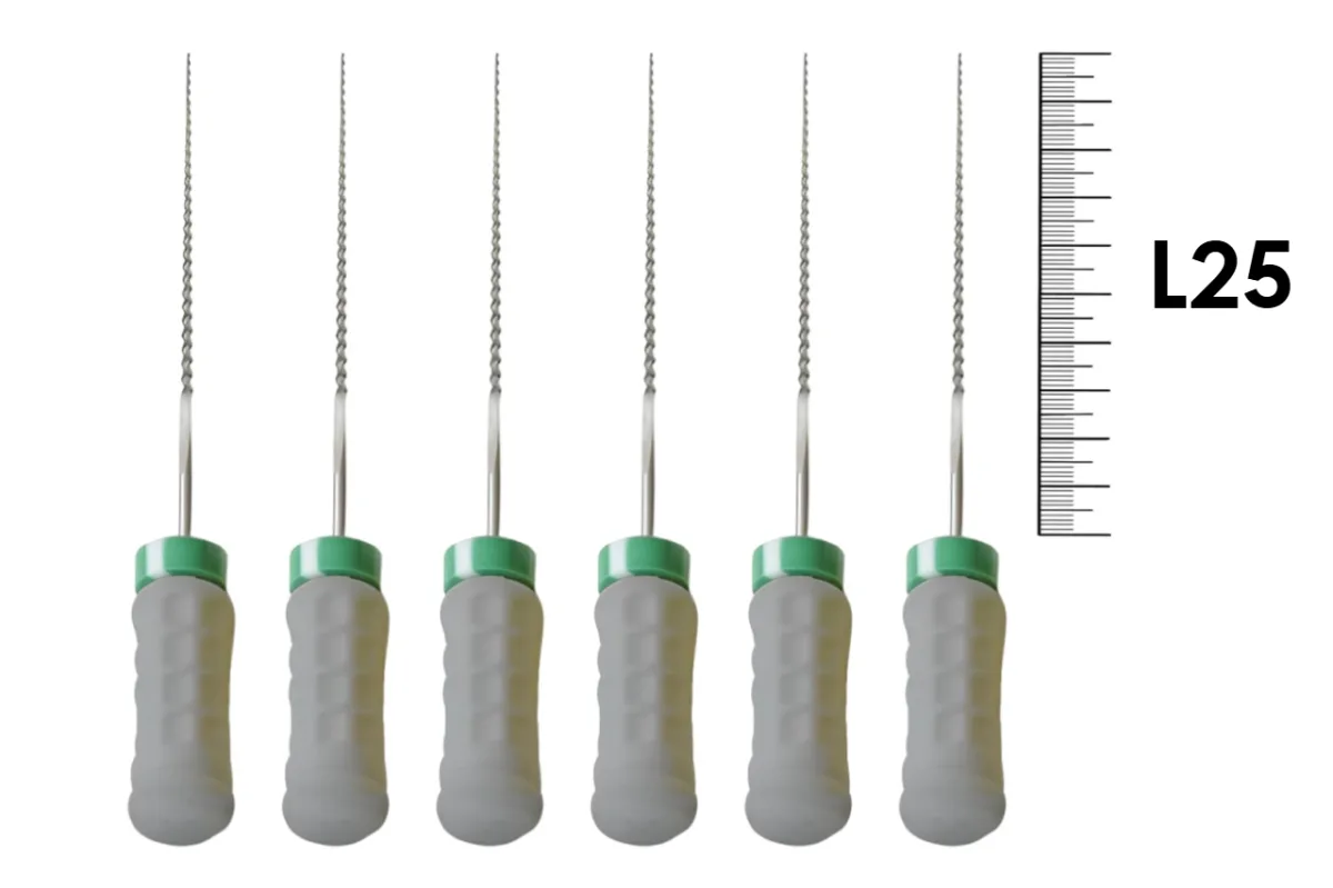 FlexoReamer Senseus 25мм №08 (6 шт), Dentsply Sirona - ручные файлы, гибкие, с эргономичной ручкой
