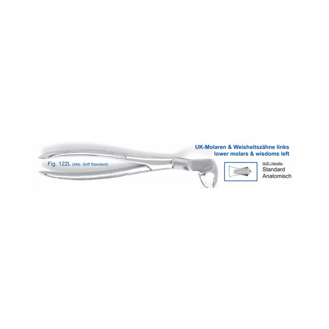 Щипцы хирургические для удаления нижних моляров и левых зубов мудрости. 11-122L