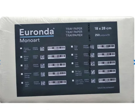 Салфетки для подносов автоклавируемые 18 x 28 см, белые (250 шт.), Euronda