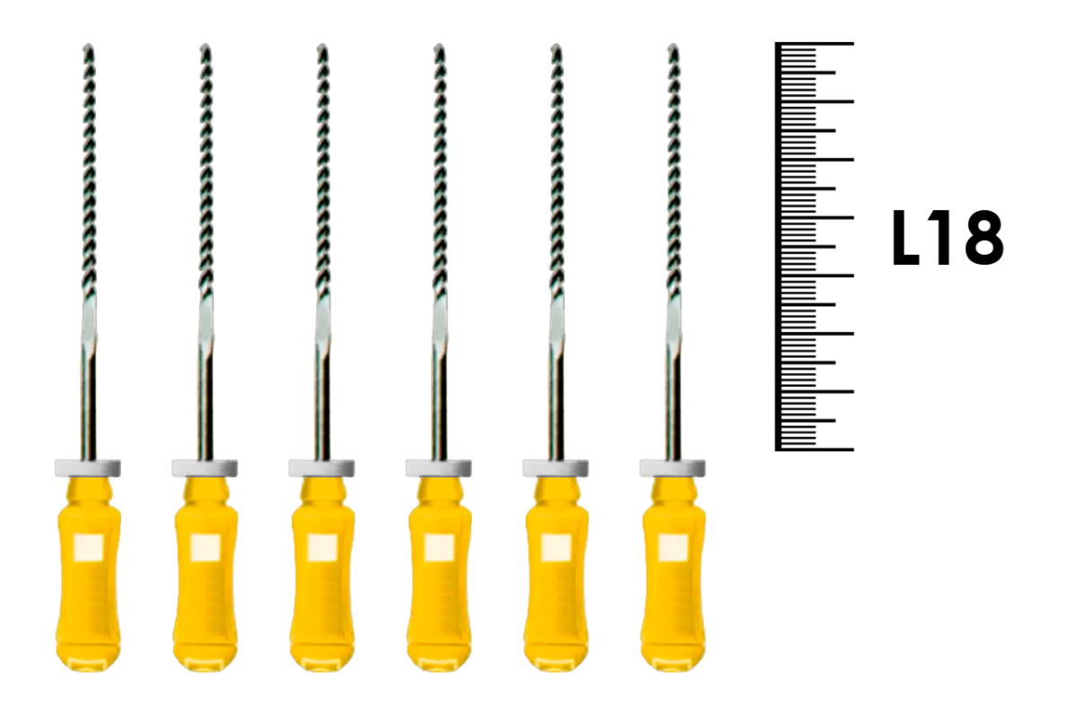 K-Flexofile ReadySteel 18мм №20 (6 шт), Dentsply Sirona - ручные файлы, каналорасширители, укороченный шаг, стерильный блистер