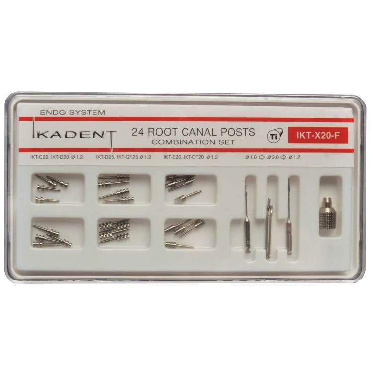 Штифты Ikadent IKT-X20- F (С20 х 4, D20 х 4, D25 х 4, GF25 х 4, E20 х 4, EF20 х 4, развертка х 2, фреза торцевая ,ключ инструментальный) Ikadent (Икадент)