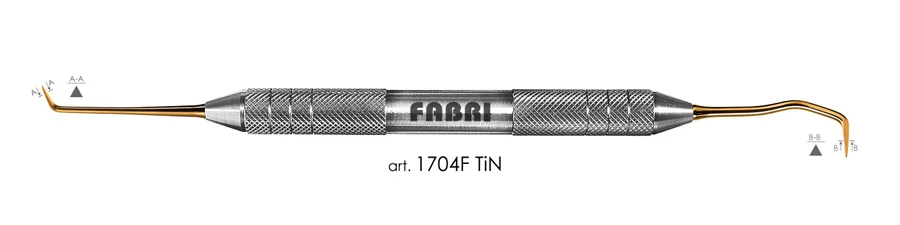 Инструмент 1704F TiN, ручка d 10 мм, Fabri - для удаления наддесневых и поддесневых камней, покрытие нитрид титана
