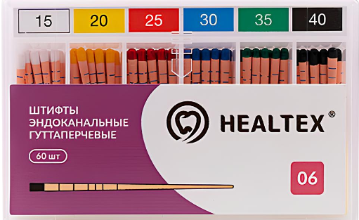 Штифты гуттаперчевые Healtex с маркировкой - 06./60 60 шт.
