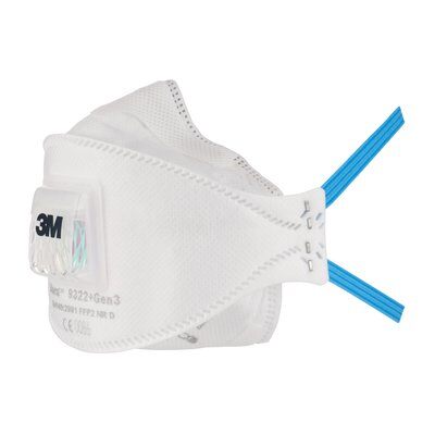 3M™ Aura™ 9322+  Противоаэрозольная фильтрующая полумаска, класс защиты FFP3 NR D, с клапаном выдоха .