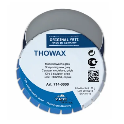Воск моделировочный Thowax, серый, жестяная банка 70г