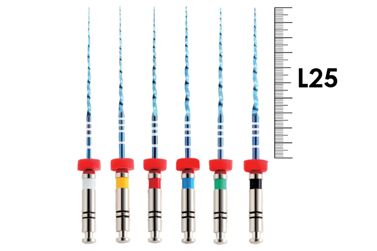 UltraFiles Blue (Heat Activation) 25мм .04 №15-40 ассорти (6 шт), Еврофайл - машинные файлы, никель-титан