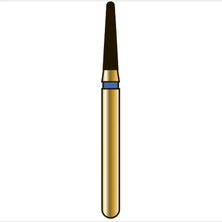 G855 конический с закругленным торцом, длина 6 мм, ISO 014, хвостовик FG ISO 314, зернистость 150, черное кольцо (5 шт.), Diatech - бор алмазный