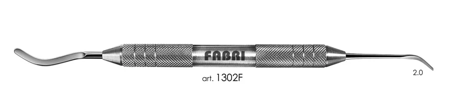 Гладилка 1302F, ручка d 10 мм, Fabri - двусторонняя, серповидная