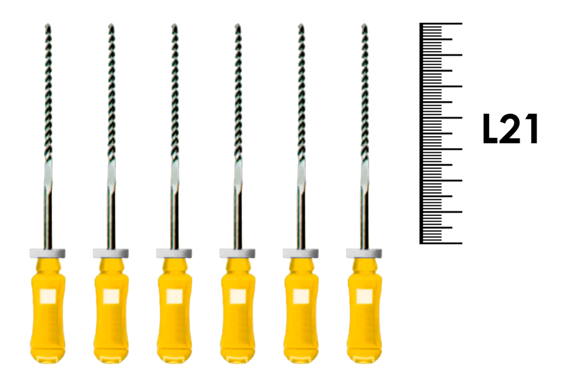 K-Flexofile ReadySteel 21мм №20 (6 шт), Dentsply Sirona - ручные файлы, каналорасширители, укороченный шаг, стерильный блистер