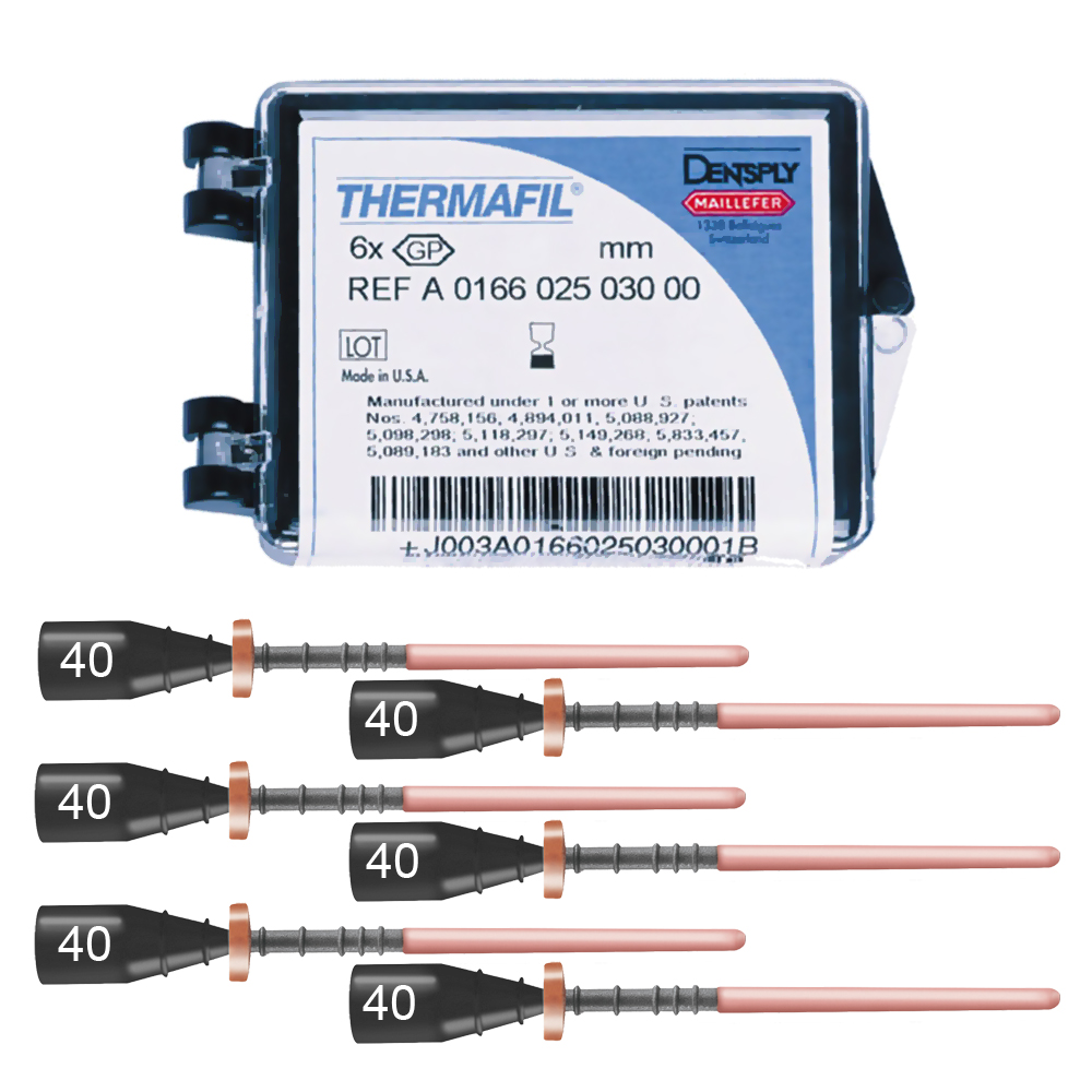 Thermafil - обтураторы (25 мм, ISO 40, 6 шт.)