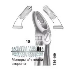 Щипцы №18, Surgicon - для удаления моляров верхней челюсти левые