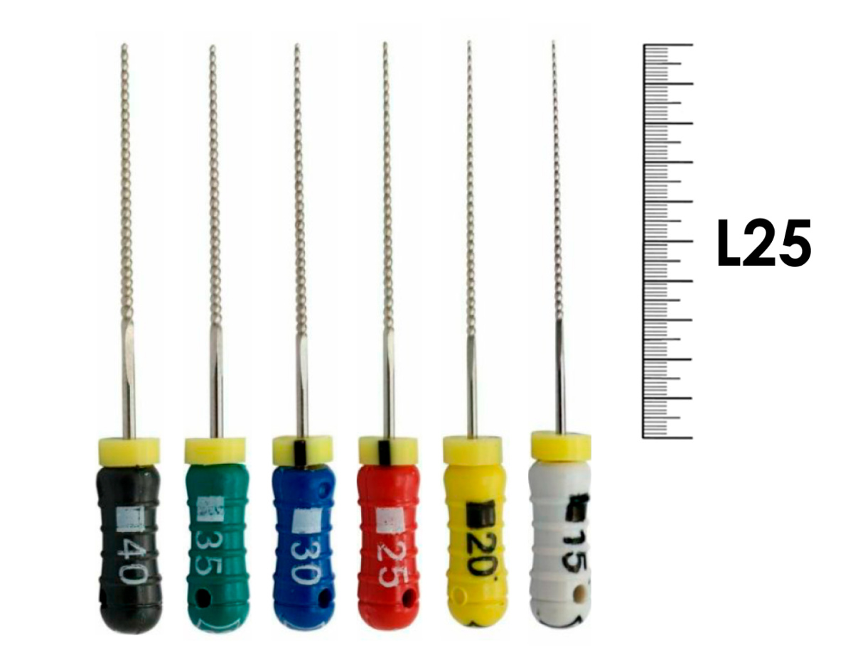 K-Reamer Antaeos 25мм №15-40 (6 шт), VDW - ручные файлы, каналорасширители, ассорти