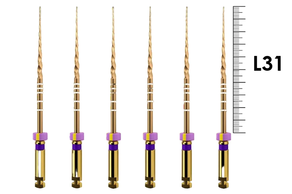 ProTaper Gold 31мм S1 (6 шт), Dentsply Sirona - машинные файлы, стерильные, фиолетовые