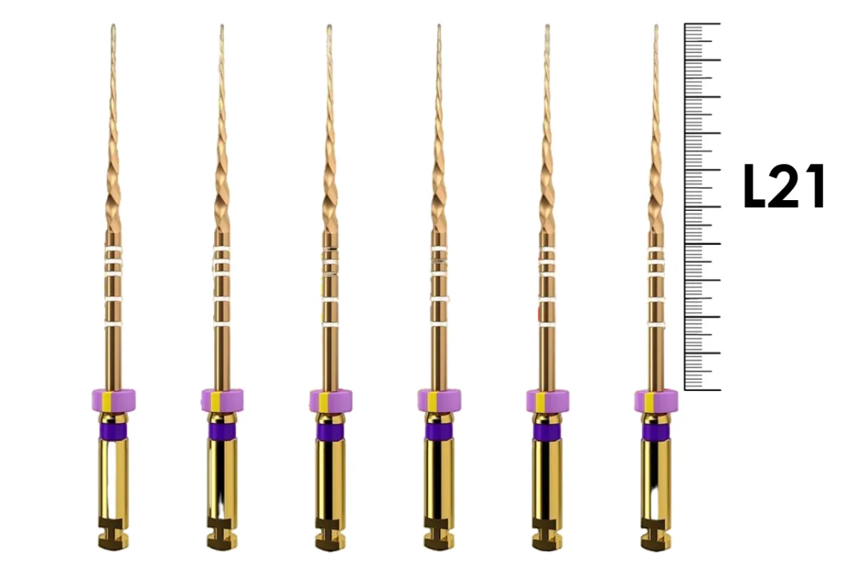 ProTaper Gold 21мм S1 (6 шт), Dentsply Sirona - машинные файлы, стерильные, фиолетовые