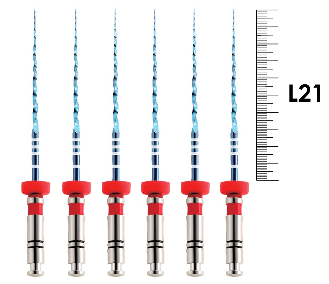 UltraFiles Blue (Heat Activation) 21мм .02 №25 (6 шт), Еврофайл - машинные файлы, никель-титан