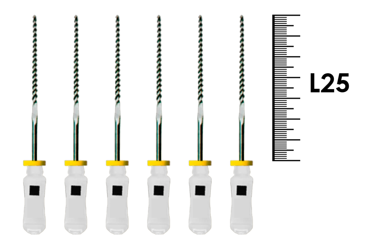 Flexofile Senseus 25мм №15 (6 шт), Dentsply Sirona - ручные файлы, каналорасширители, укороченный шаг, стерильный блистер