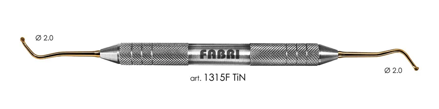 Экскаватор 1315F TiN, d 2,0 мм, ручка d 10 мм, Fabri - двухугловой, покрытие нитрид титана