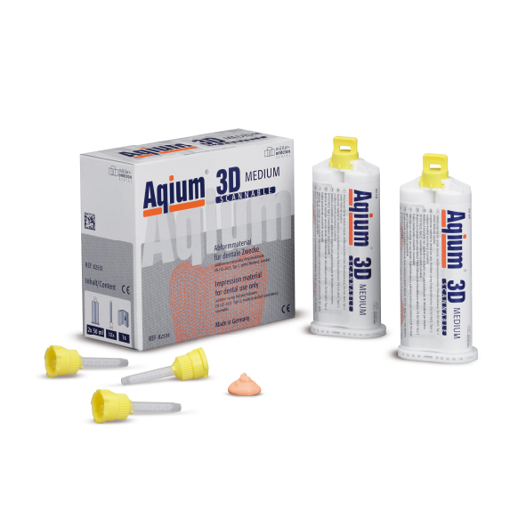Aqium 3D MEDIUM в двойном картридже (2 х 50 мл), насадки смесительные NT желтые - 12 шт./уп.