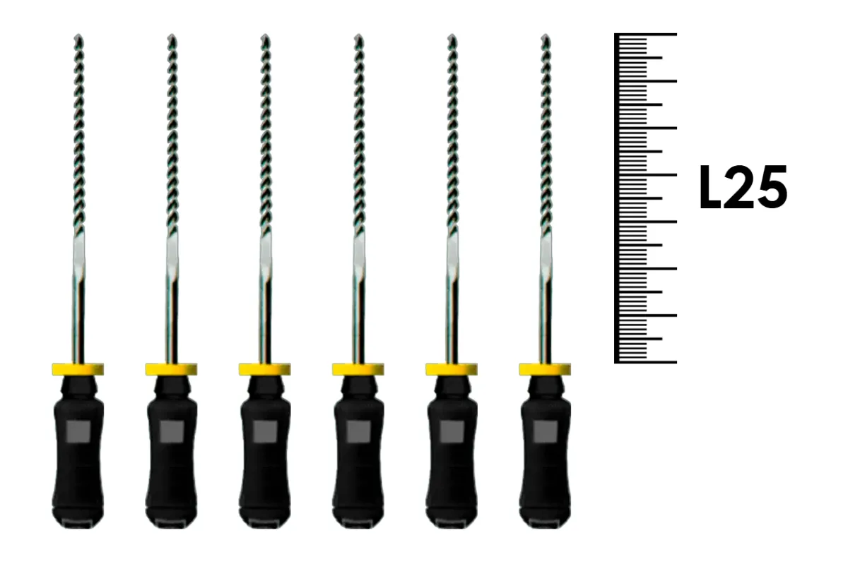 Flexofile Senseus 25мм №80 (6 шт), Dentsply Sirona - ручные файлы, каналорасширители, укороченный шаг, стерильный блистер