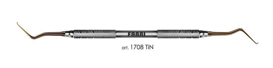 Мотыга 1708 TiN, ручка d 6 мм, Fabri - для мезиальных поверхностей моляров, покрытие нитрид титана